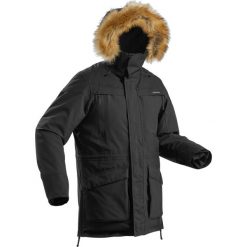 Kurtka SH500 Ultra-Warm męska. Czarne kurtki męskie QUECHUA, na zimę, xl, bez wzorów, z elastanu, długie, bez kaptura. Za 449,99 zł.