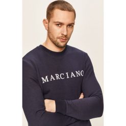 Marciano Guess - Bluza. Niebieskie bluzy męskie MARCIANO GUESS, s, z aplikacjami, z bawełny, z okrągłym kołnierzem, bez rękawów, bez kaptura. Za 549,90 zł.