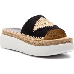 Espadryle UNISA - Belita Ks Black. Czarne espadryle damskie marki Unisa, bez wzorów, ze skóry, bez obcasa. Za 429,00 zł.