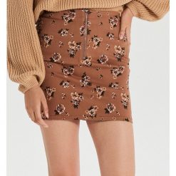 Spódnica mini z zamkiem - Beżowy. Brązowe spódniczki damskie Cropp, s, bez wzorów, mini. Za 49,99 zł.