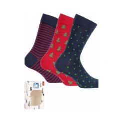 Skarpety Świąteczne Męskie 999 3-pack. Czerwone skarpetki męskie Wola, w paski. Za 39,90 zł.