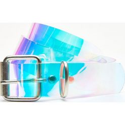 Transparentny pasek holo - Turkusowy. Niebieskie paski damskie marki Cropp, w paski. Za 19,99 zł.