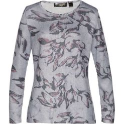 Sweter bonprix kolor bzu - szary z nadrukiem. Fioletowe swetry klasyczne damskie bonprix. Za 69,99 zł.