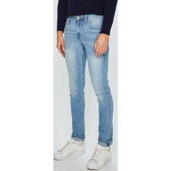 Guess Jeans - Jeansy. Niebieskie jeansy męskie marki Guess Jeans, z aplikacjami, z elastanu. Za 399,90 zł.