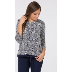 Bluzy damskie: Wzorzysta bluza ze ściągaczem
