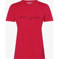 Tommy Hilfiger - T-shirt damski, różowy. Różowe t-shirty damskie TOMMY HILFIGER, xs, z haftami, eleganckie, bez kołnierzyka. Za 179,95 zł.