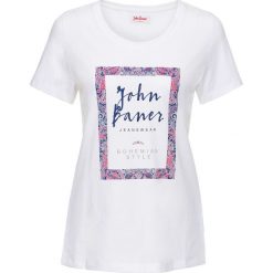 Bluzki, topy, tuniki: T-shirt z nadrukiem, krótki rękaw bonprix biały z nadrukiem