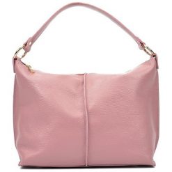 Torebki klasyczne damskie: Skórzana torebka w kolorze jasnoróżowym – (S)44 x (W)26 x (G)13 cm