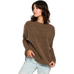 Sweter zakładany przez głowę - karmelowy. Swetry damskie BE, s, w paski, z poliesteru, eleganckie, z długim rękawem, długie, bez kaptura. Za 149,00 zł.