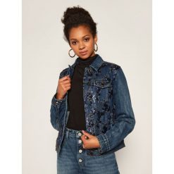 Kurtka jeansowa Desigual Mex 20WWED53. Niebieskie kurtki damskie Desigual, bez wzorów, z jeansu, bez kaptura. Za 599,00 zł.