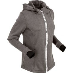Bluzy damskie: Bluza rozpinana ocieplana, długi rękaw bonprix szary melanż