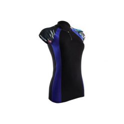 Top krótki rękaw do aquafitness ANNA damski. Czarne topy damskie NABAIJI, bez wzorów, z poliesteru, bez kołnierzyka. W wyprzedaży za 39,99 zł.