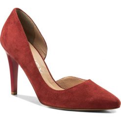 Szpilki OLEKSY - 285/689 Bordowy. Czerwone szpilki Oleksy, bez wzorów, ze skóry, eleganckie, bez obcasa, na obcasie, bez zapięcia. Za 259,00 zł.