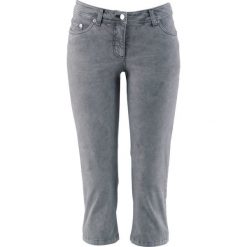 Spodnie 3/4 z lycrą bonprix dymny szary. Szare spodnie damskie bonprix, z lycry. Za 99,99 zł.