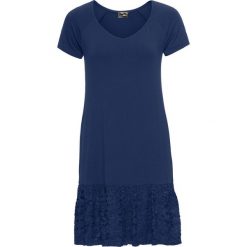 Sukienki: Sukienka shirtowa z koronkową wstawką bonprix kobaltowy