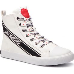 Trampki LOVE MOSCHINO - JA15023G07JB0100 Bianco. Białe półbuty damskie Love Moschino, na co dzień, bez wzorów, z gumy, bez obcasa, na płaskiej podeszwie, bez zapięcia. W wyprzedaży za 639,00 zł.