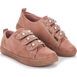 Trampki damskie slip on: Zamszowe trampki z dżetami Aleta