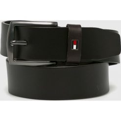 Tommy Hilfiger - Pasek skórzany. Czarne paski męskie marki TOMMY HILFIGER, w paski, ze skóry. Za 179,90 zł.