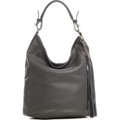 Shopper bag damskie: Skórzana torebka w kolorze ciemnoszarym – 36 x 38 x 20 cm