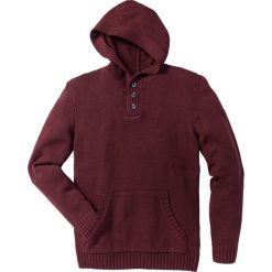 Swetry klasyczne męskie: Sweter z kapturem Slim Fit bonprix czerwony klonowy