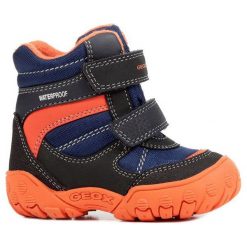 Geox Buty Zimowe Za Kostkę Chłopięce Gulp 23 Niebiesko-Pomarańczowe. Pomarańczowe buty zimowe chłopięce marki Geox, za kostkę, na rzepy. Za 279,00 zł.