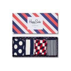 Happy Socks 4-pack Skarpetki Niebieski Czerwony. Czerwone skarpetki męskie Happy Socks, bez wzorów, z elastanu. Za 145,95 zł.