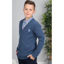 Granatowy Sweter Zapinany NDZ8014. Niebieskie swetry chłopięce marki Fasardi. Za 69,00 zł.