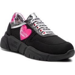Sneakersy LOVE MOSCHINO - JA15203G17IK100A Ne/Ver.Rosa. Czarne półbuty damskie Love Moschino, ze skóry ekologicznej. W wyprzedaży za 729,00 zł.