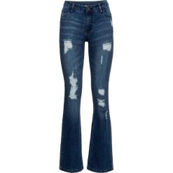 Dżinsy BOOTCUT bonprix niebieski "stone". Niebieskie jeansy damskie bonprix. Za 109,99 zł.
