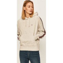 Tommy Jeans - Bluza. Szare bluzy damskie Tommy Jeans, s, z aplikacjami, z elastanu, bez rękawów, z kapturem. W wyprzedaży za 269,90 zł.