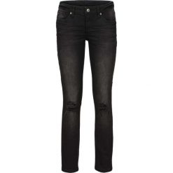Dżinsy SKINNY z ozdobnymi przetarciami bonprix czarny denim. Czarne jeansy damskie bonprix, z denimu. Za 54,99 zł.