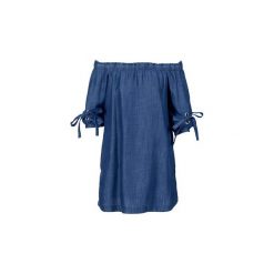 Sukienki krótkie Esprit BOUHEHE. Niebieskie sukienki mini marki Esprit, l, z krótkim rękawem. Za 181,30 zł.