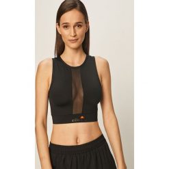 Ellesse - Top. Czarne topy damskie Ellesse, z nadrukiem, z elastanu, z okrągłym kołnierzem. Za 119,90 zł.