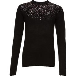 Sweter z kamieniami bonprix czarny. Czarne swetry damskie bonprix, bez wzorów, bez rękawów, bez kaptura. Za 74,99 zł.