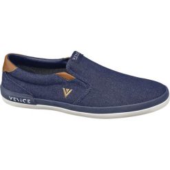 Tenisówki męskie Venice niebieskie. Niebieskie trampki męskie marki Venice, bez wzorów, z gumy, sportowe, bez zapięcia. Za 99,90 zł.