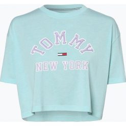 Tommy Jeans - T-shirt damski, zielony. Zielone t-shirty damskie Tommy Jeans, l, bez wzorów, z jeansu, bez kołnierzyka. Za 179,95 zł.