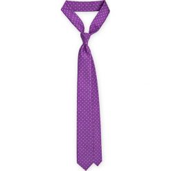 Krawat Fioletowy w Kropki. Fioletowe krawaty męskie LANCERTO, bez wzorów, z tkaniny, eleganckie. W wyprzedaży za 49,90 zł.