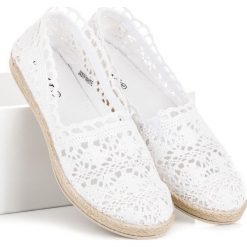 Tomsy damskie: Białe koronkowe espadryle ELLA białe
