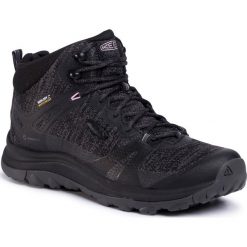 Trekkingi KEEN - Terradora II Mid Wp 1022352 Black/Magnet. Czarne trapery damskie Keen, z tworzywa sztucznego, bez obcasa, bez zapięcia. W wyprzedaży za 369,00 zł.