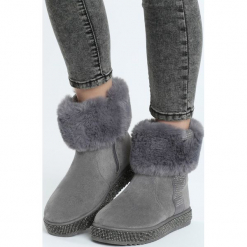 Szare Śniegowce Chop Me Up. Szare buty zimowe damskie marki Born2be, za kostkę. Za 109,99 zł.