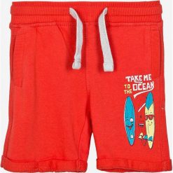 Blukids - Szorty dziecięce 98-128 cm. Czerwone spodenki chłopięce Blukids, bez wzorów, z bawełny, sportowe. W wyprzedaży za 39,90 zł.
