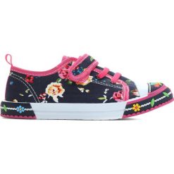 Granatowe Trampki Girl's Garden. Niebieskie buty dziewczęce sportowe Born2be, z materiału, z okrągłym noskiem. Za 24,99 zł.
