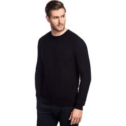 Sweter FABIANO SWCR000266. Czarne swetry męskie Giacomo Conti, na zimę, m, bez wzorów, z bawełny, eleganckie, z okrągłym kołnierzem, bez kaptura. Za 189,00 zł.