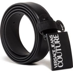 Pasek Męski VERSACE JEANS COUTURE - D8YVBF34 71450 899. Czarne paski męskie Versace Jeans Couture, w paski, z jeansu. W wyprzedaży za 309,00 zł.