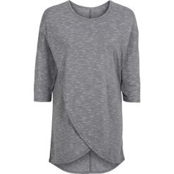 Długi shirt asymetryczny bonprix szary melanż. Szare koszulki damskie marki bonprix, bez wzorów, z okrągłym kołnierzem. Za 32,99 zł.