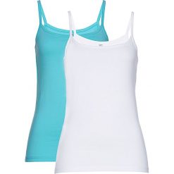 Topy damskie: Top (2 szt.) bonprix morski + biały