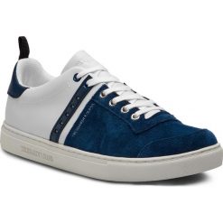 Sneakersy TRUSSARDI JEANS - 77A00110 U280. Niebieskie sneakersy męskie Trussardi Jeans, na co dzień, bez wzorów, z jeansu, eleganckie, bez zapięcia. W wyprzedaży za 299,00 zł.