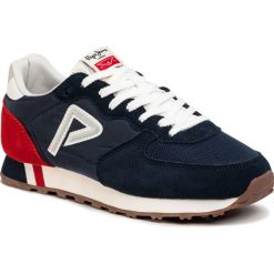 Sneakersy PEPE JEANS - Klein Archive PLS310004 Marine 585. Niebieskie półbuty damskie Pepe Jeans, bez wzorów, z jeansu, marine, bez obcasa, na płaskiej podeszwie, bez zapięcia. Za 329,00 zł.