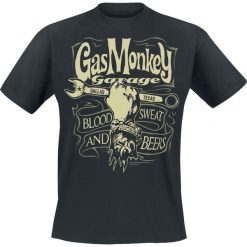 Gas Monkey Garage Garage Wrench Label T-Shirt czarny. Czarne koszulki męskie Gas Monkey Garage, xl, z nadrukiem, z okrągłym kołnierzem. Za 89,90 zł.