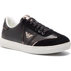 Sneakersy EMPORIO ARMANI - X3X083 XL842 A327 Black/Black/Nude. Czarne półbuty damskie Emporio Armani, z zamszu. W wyprzedaży za 549,00 zł.